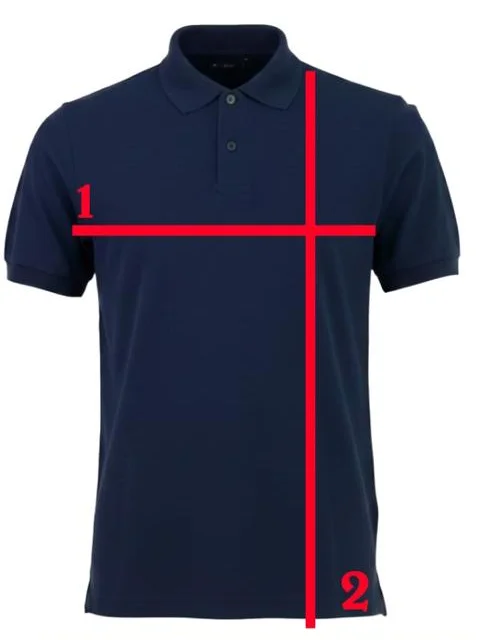 Dónde se toma cada medida: Remera y chomba